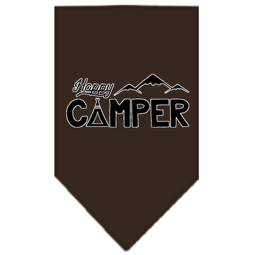 Happy Camper Screen Print Bandana Cocoa Large